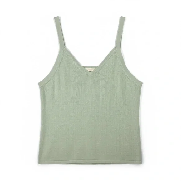 4/$20 Merona Knit Tank Top Sage Green V-Neck Camisole Lightweight XL - Picture 2 of 4